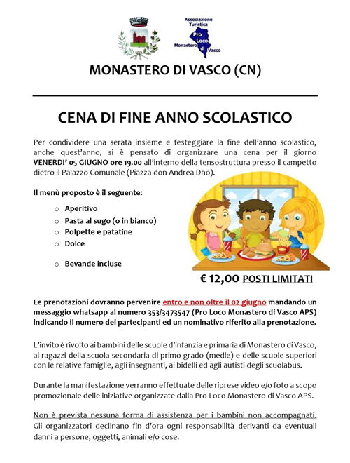 Cena di fine anno scolastico